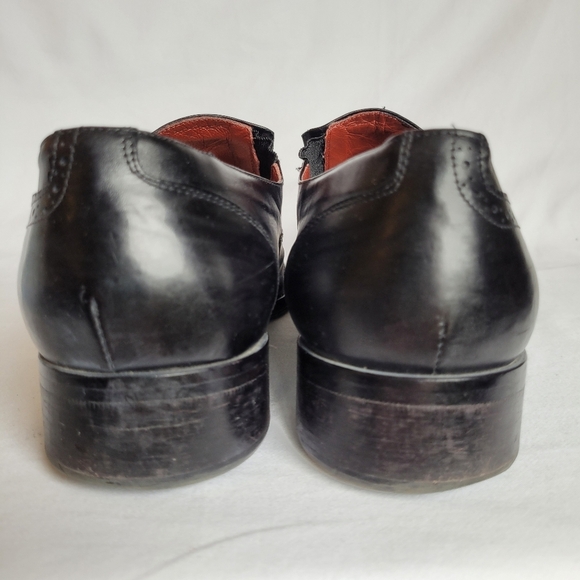 Jo Ghost Black Leather Slip On Brogues Wing Tip Handmade in Italy Size 40 - Picture 5 of 9